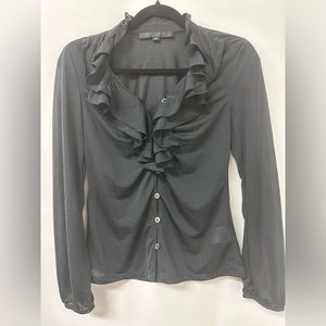 Materia Milano Woman’s Sheer size 38 black‎ blouse (0018)